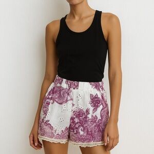 Italian made coastal cowgirl bohemian coquette shorts eyelet S